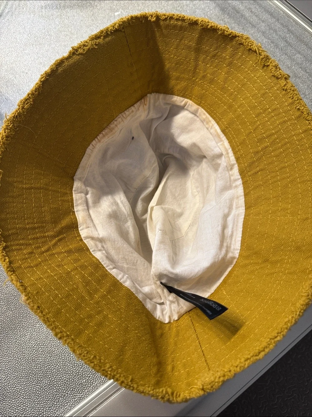 Urban Outfitters Mustard Yellow & Beige Patchwork Bucket Hat